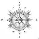 turtle with compass symbol tattoo design idea