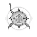 turtle with compass symbol tattoo design idea