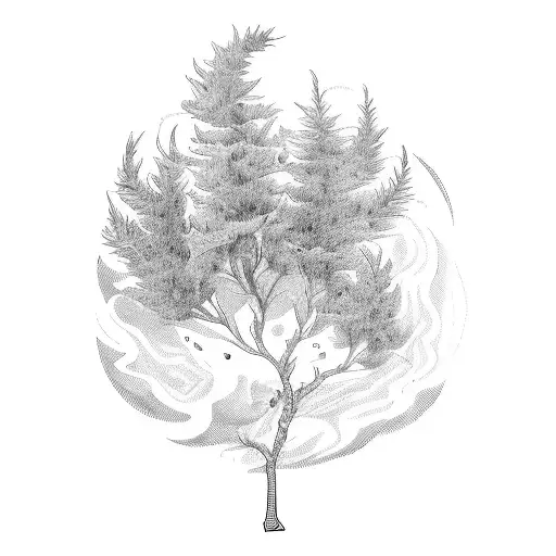 the word "glencorse" in abstract ways, with some Scottish Heather and the outline of a glen and resevoir tattoo design idea