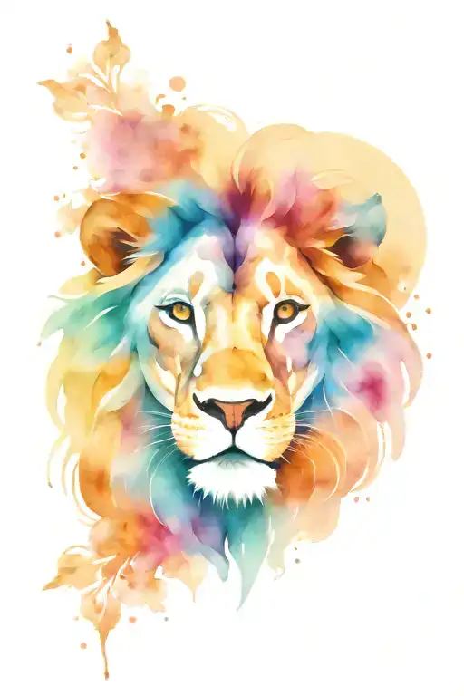 lion and lamb tattoo design idea