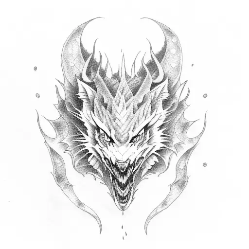 Dragon wolf hybrid small long tattoo design idea