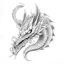 Dragon wolf hybrid small long tattoo design idea