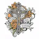 Christian, Psalms 6:12, cross design, original, modern and clean tattoo design idea