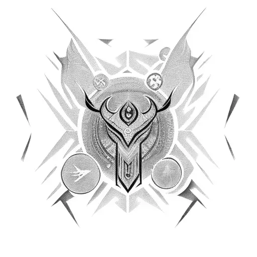 tengri, kazakh pattern tattoo design idea