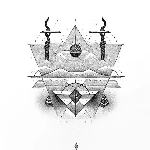 Sumerian text with desert theme tattoo design idea
