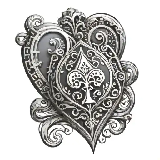 Halloween design of the ace of hearts, tribal tattoo design idea