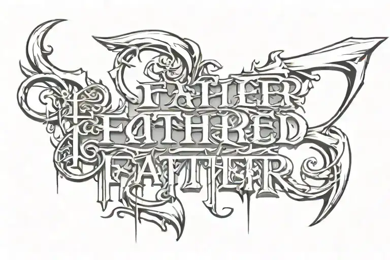 text father  tattoo design idea