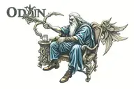 Odin sitting tattoo design idea