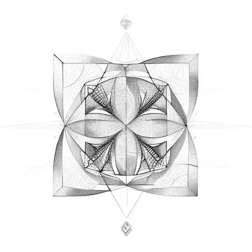 square, circle, triangle, pentagon tattoo design idea