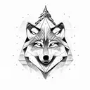 Wolf, compass, forest tattoo design idea