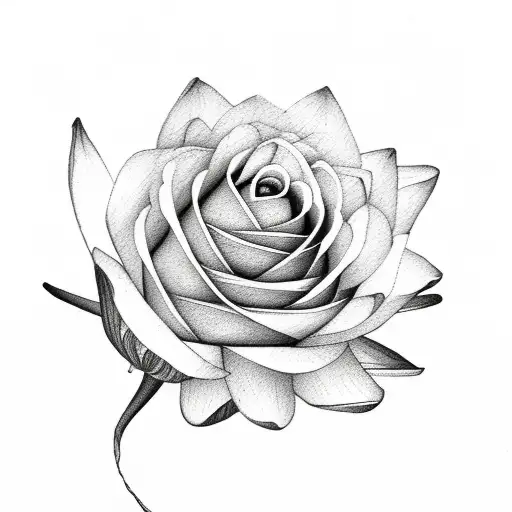 Rose, Carnation, Water Lily and Hawthrorn flowers combined tattoo design idea