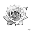 Rose Carnation Water Lily and Hawthrorn flowers combined tattoo design idea