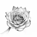 Rose Carnation Water Lily and Hawthrorn flowers combined tattoo design idea