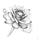 Rose Carnation Water Lily and Hawthrorn flowers combined tattoo design idea