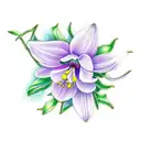 snowdrop, violet, daisy, Lily of the valley, holly, peony tattoo design idea
