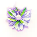 snowdrop, violet, daisy, Lily of the valley, holly, peony tattoo design idea