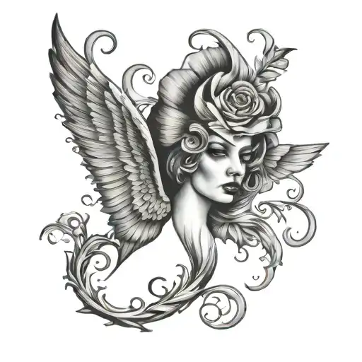 sad lost soul tattoo design idea