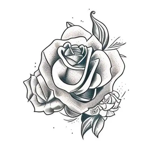 maria, mãe de Jesus, com rosas vermelhas tattoo design idea
