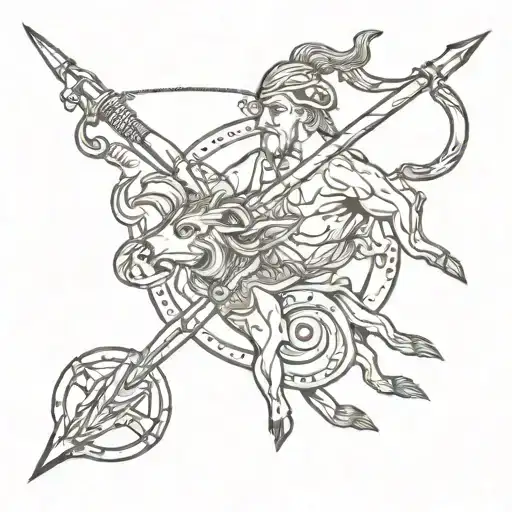 a Taurus and a Sagittarius archer tattoo design idea