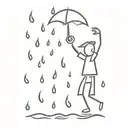 dancing in rain drops falling tattoo design idea