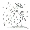 dancing in rain drops falling tattoo design idea