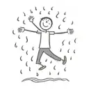 dancing in rain drops falling tattoo design idea