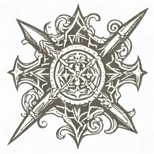 very simple picaxe crossed with a track spike tattoo design idea