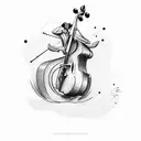 Jazz Double Bass tattoo design idea