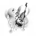 Jazz Double Bass tattoo design idea