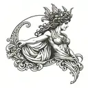 greek goddess nike tattoo design idea