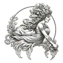 greek goddess nike tattoo design idea