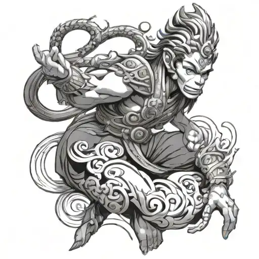 monkey king tattoo design idea
