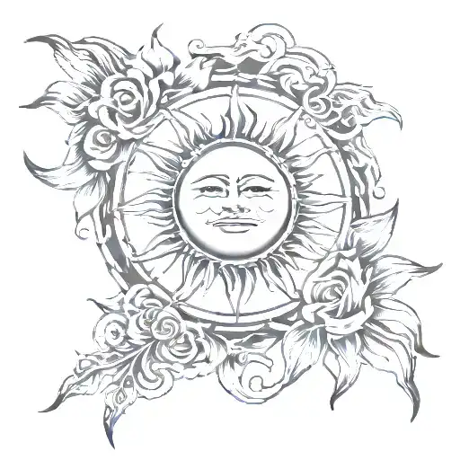 sun with side by side or far apart you'll always be in my heart  tattoo design idea