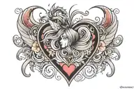 Aria with a heart shape tattoo design idea