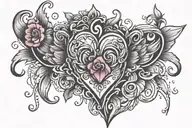 Aria with a heart shape tattoo design idea
