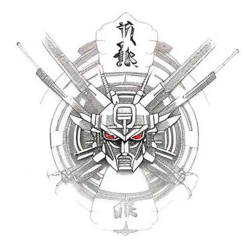 Gundam samurai tattoo design idea