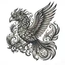 Position and size: (Right hand along the wrist - Side )  Length - 6cm       Style: Phoenix (As attached )     Meanings:  tattoo design idea