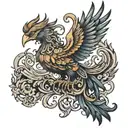 Position and size: (Right hand along the wrist - Side )  Length - 6cm       Style: Phoenix (As attached )     Meanings:  tattoo design idea