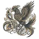 Position and size: (Right hand along the wrist - Side )  Length - 6cm       Style: Phoenix (As attached )     Meanings:  tattoo design idea