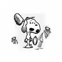 snoopy champ trophy tattoo design idea