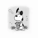 snoopy champ trophy tattoo design idea