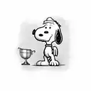 snoopy champ trophy tattoo design idea