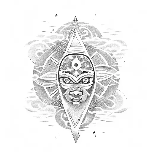 tribal band with Philippine Sun and ocean waves tattoo design idea