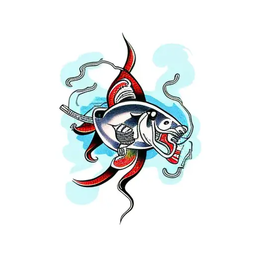 big bowl of noodle soup with chopsticks tattoo design idea