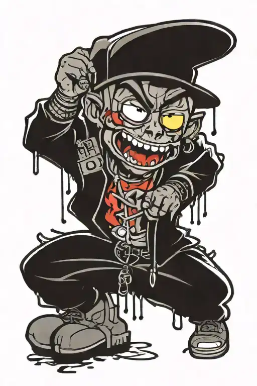 trap life and graffiti tattoo design idea