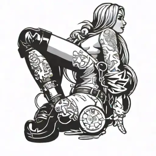 bomb squad pinup thong  tattoo design idea