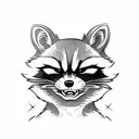 cartoon rocket raccoon with granddaughter's birthday 5/5/2022 tattoo design idea