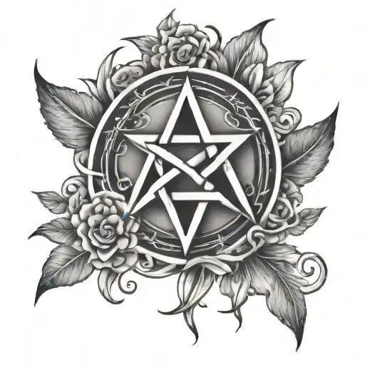 tattoo with the first names of my daughters Keïra and Malia with a Wicca symbol tattoo design idea