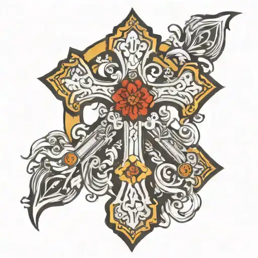 cross of lorraine tattoo design idea