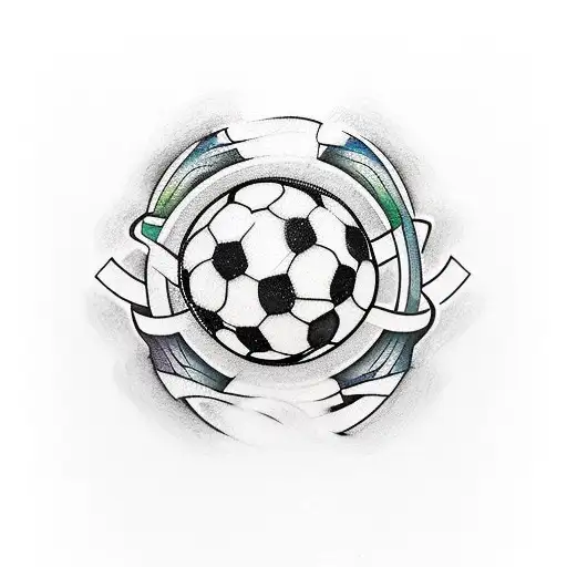 Design a tattoo featuring a cricket ball and a soccer ball intertwined, representing your love for both sports tattoo design idea